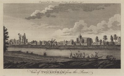 Udsigt over Twickenham fra Themsen (gravering) af English School