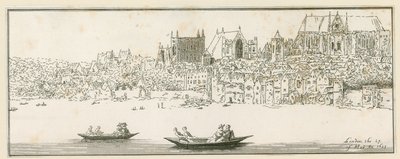 Udsigt over Westminster Palace, London, den 27. marts 1652 af English School