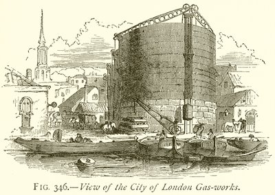 Udsigt over City of London Gas-Works af English School