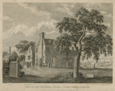 Udsigt over Feathers Tavern, Cupers Bridge, Lambeth af English School