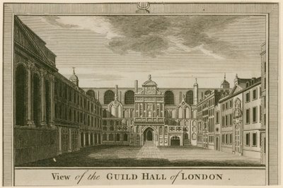 Udsigt over Guildhall, London af English School