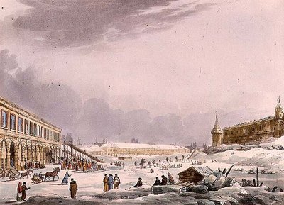 Udsigt over isbakkerne under karnevallet i Moskva, tallerken 8 fra 