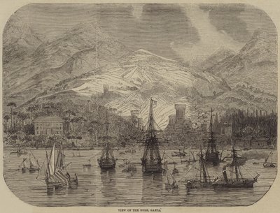 Udsigt over muldvarpen, Gaeta (gravering) af English School