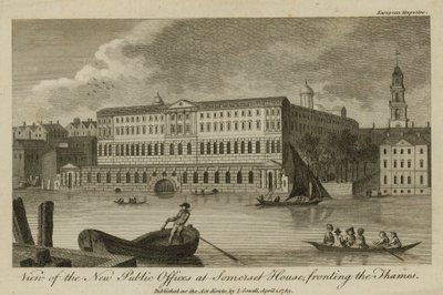 Udsigt over de nye offentlige kontorer i Somerset House, foran Themsen af English School
