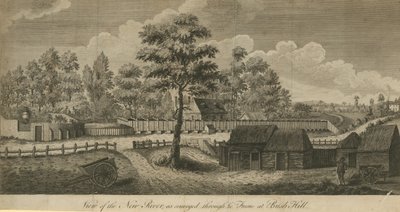 Udsigt over New River, som formidlet gennem rammen ved Bush Hill af English School