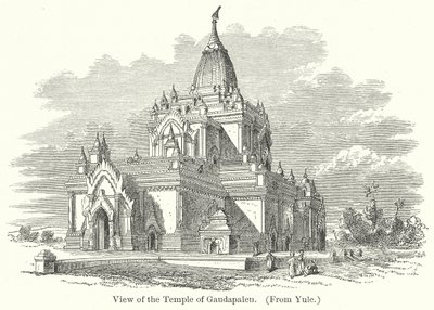 Udsigt til Gaudapalens tempel (kobberstik) af English School