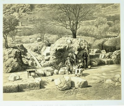 Udsigt over Mars-templet, fra A History of Discoveries at Halicarnassus, Cnidus, & Branchidae, af Charles Thomas Newton (1816-94) udgivet 1862 af English School