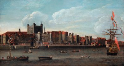 Udsigt over tårnet, ca. 1700 (olie på panel) af English School