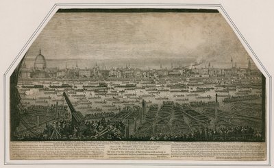 Udsigt over admiral Lord Nelsons begravelsesoptog, da han blev bragt fra Greenwich til Whitehall af English School