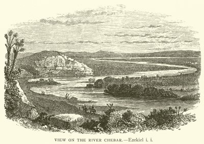 Udsigt over floden Chebar, Ezekiel, i, i (gravering) af English School