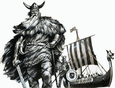 Vikinge og langskib af English School