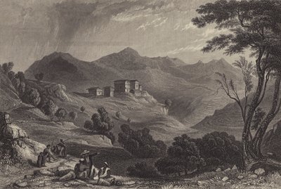 Landsbyen Naree, Indien (gravering) af English School