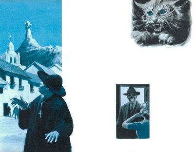 Landsby besat (farve litho) af English School