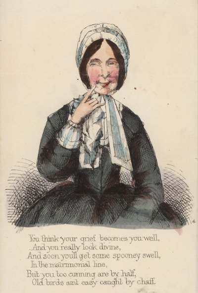 Vinegar Valentine-kort (farvelitografi) af English School