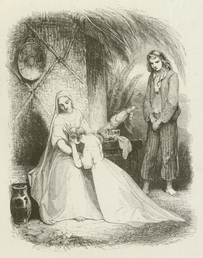 Virginia flyver til sin mor for at søge tilflugt (gravering) af English School