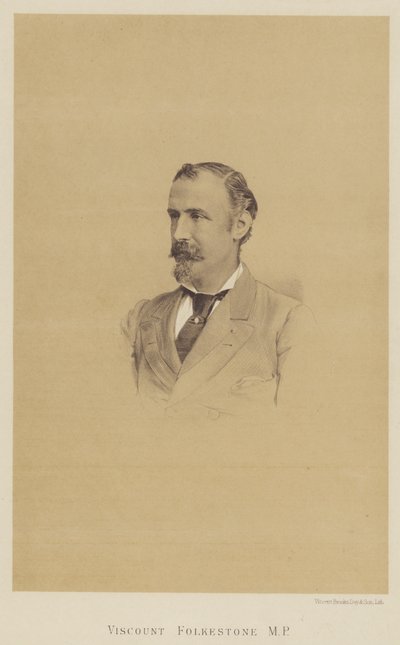 Viscount Folkestone, MP (litho) af English School