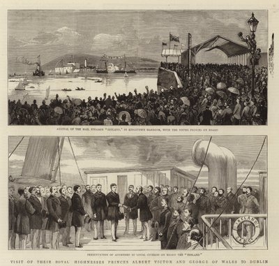 Besøg af Deres Kongelige Højheder Prinser Albert Victor og George af Wales til Dublin (gravering) af English School