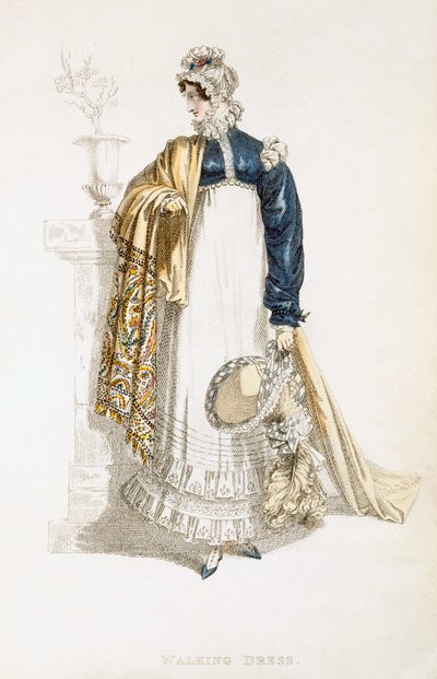 Gåkjole, modetallerken fra Ackermanns Repository of Arts af English School