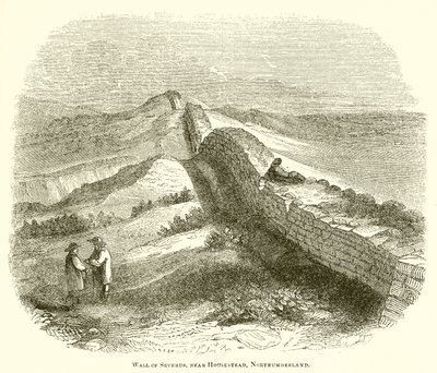 Wall of Severus, nær Housestead, Northumberland af English School