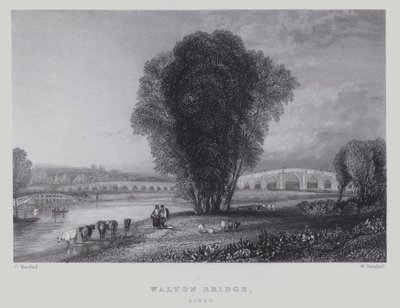 Walton Bridge, Surrey (gravering) af English School