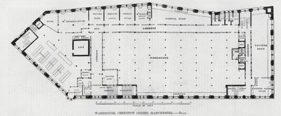 Warehouse, Chepstow Street, Manchester (gravering) af English School