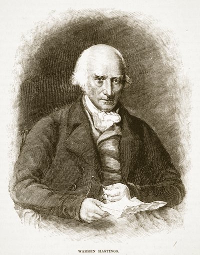 Warren Hastings, illustration fra Cassells Illustrated History of England (sepia foto) af English School