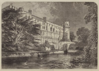 Warwick Castle, fra Avon (gravering) af English School