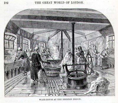 Vaskehuset i Brixton-fængslet, fra "The Criminal Prisons of London and Scenes of Prison Life" af Henry Mayhew (1812-87) og John Binny af English School