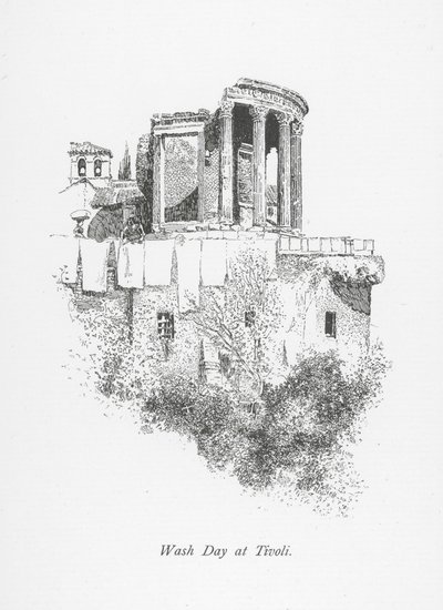 Vaskedag i Tivoli (litografi) af English School