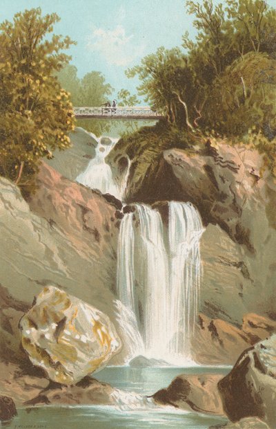 Vandfaldet ved Inversnaid - Loch Lomond af English School