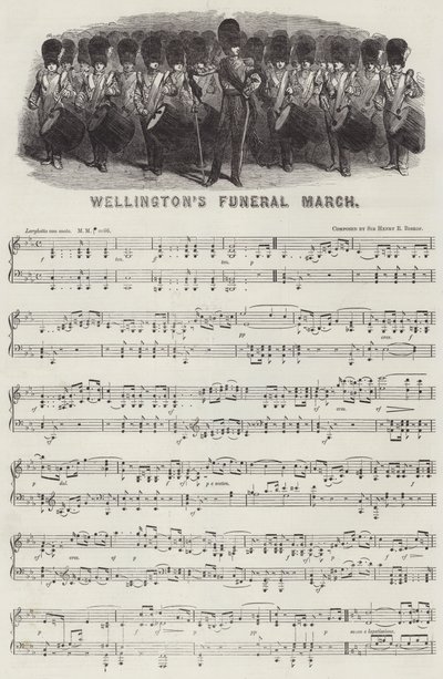 Wellingtons begravelsesmarch (gravering) af English School
