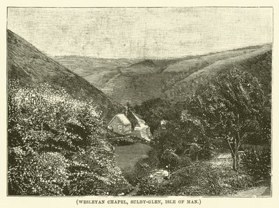 Wesleyan-kapellet, Sulby-Glen, Isle of Man (kobberstik) af English School