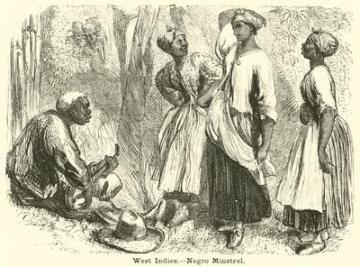 Vestindien, neger-minstrel (kobberstik) af English School