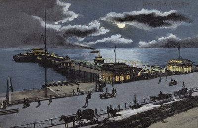 West Pier, Brighton, Sussex (farvelitografi) af English School
