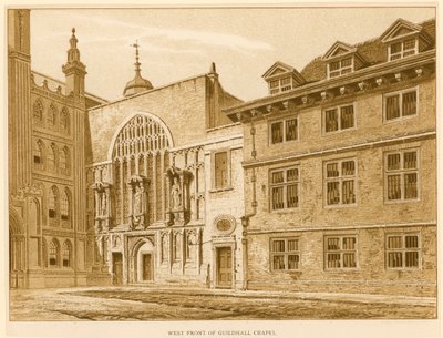 Vestfronten af Guildhall Chapel, London af English School