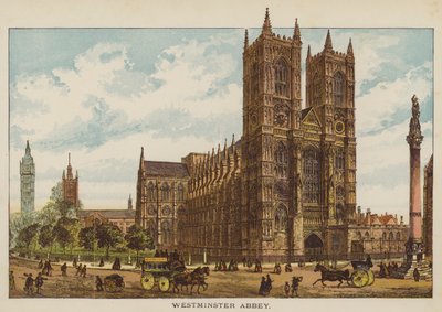 Westminster Abbey (farvet gravering) af English School