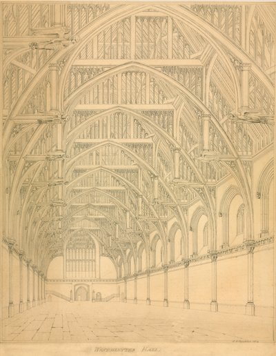 Westminster Hall, 1814 af English School
