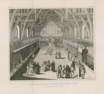 Westminster Hall i terminstid, omkring 1770 af English School
