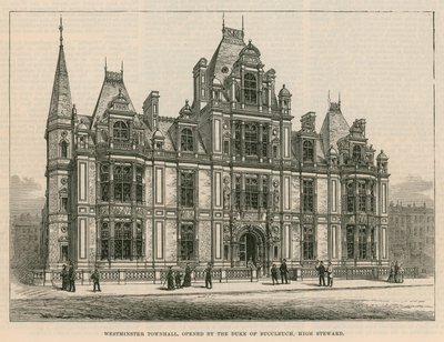 Westminster Town Hall, åbnet af Duke of Buccleuch, High Steward af English School