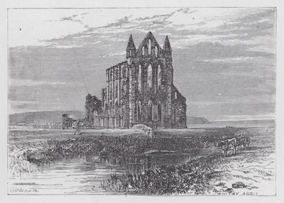 Whitby Abbey (gravering) af English School