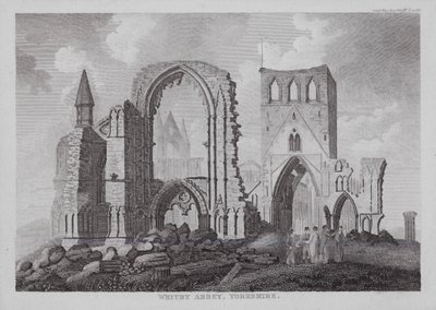 Whitby Abbey, Yorkshire (gravering) af English School