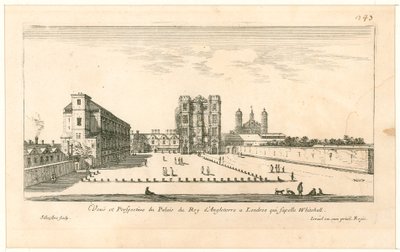 Whitehall. Radering af Israel Silvestre, 1640 af English School