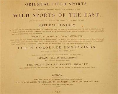 Wild Sports Of The East: frontispice fra "Oriental Field Sports, a Collection of Drawings", pub. af Edward Orme af English School