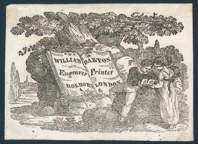 William Darton, gravør og trykker, handelskort af English School