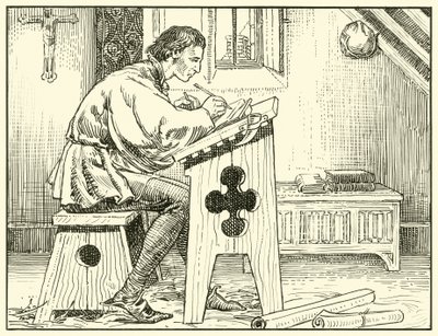 William Evesham Writing (blæk på papir) af English School