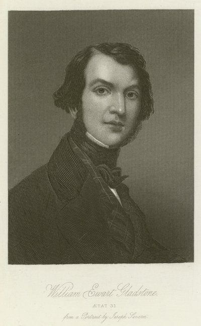 William Ewart Gladstone, Aetat 31 (gravering) af English School