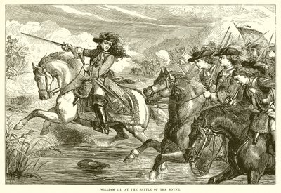 William III i slaget ved Boyne af English School