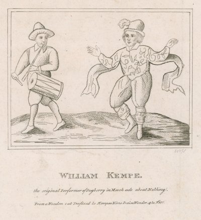 William Kempe, den originale performer af Dogberry i Much Ado About Nothing af English School