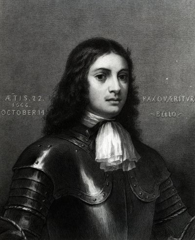 William Penn på 22 år, tryk lavet af S. A. Schoff, 1862 (gravering) af English School