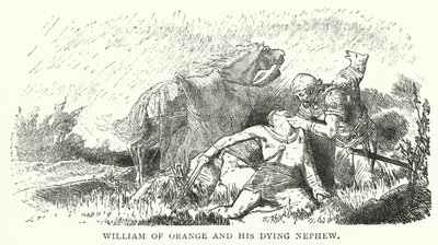 Vilhelm af Orange og hans døende nevø (gravering) af English School
